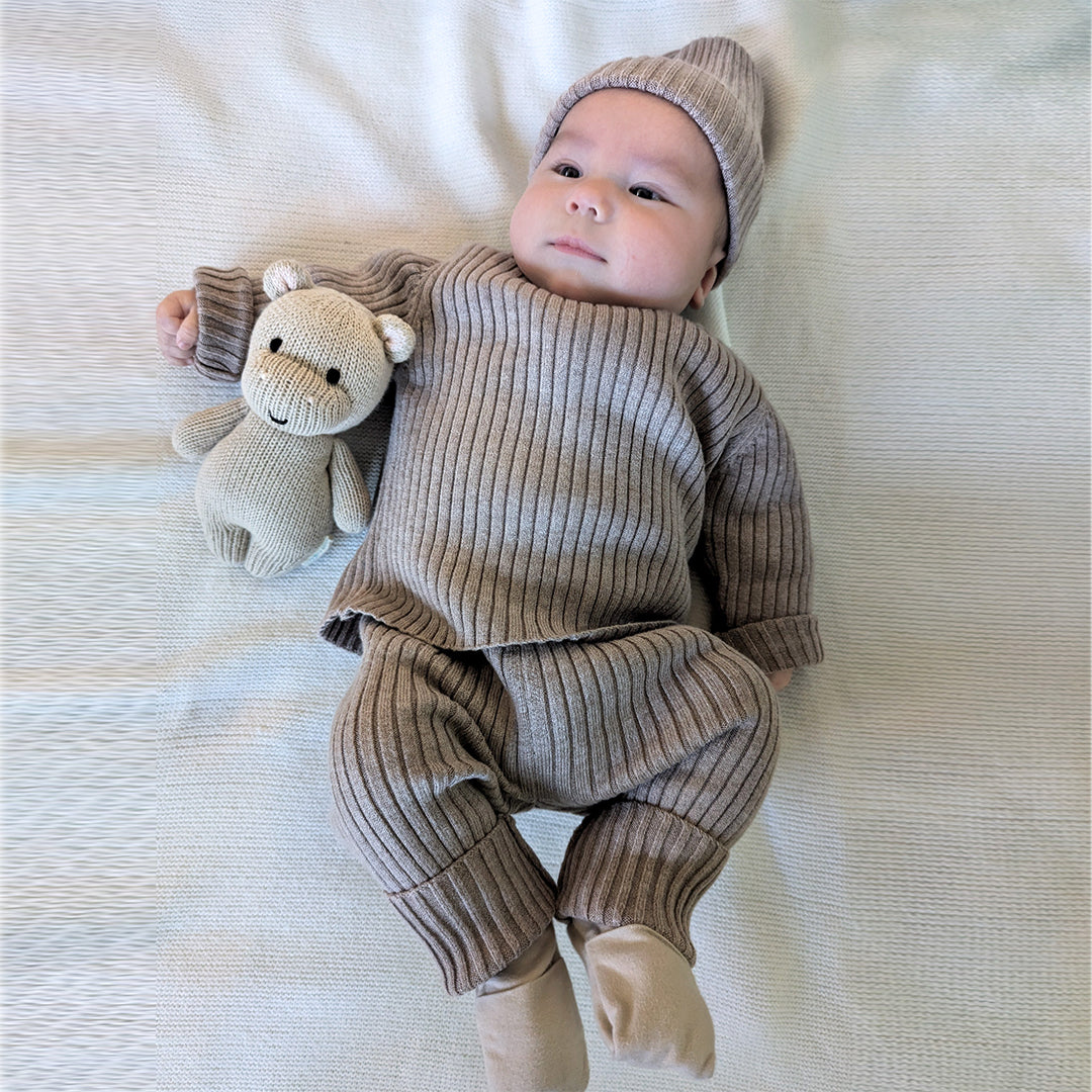 Organic Cotton Winter Knit Set with Hat